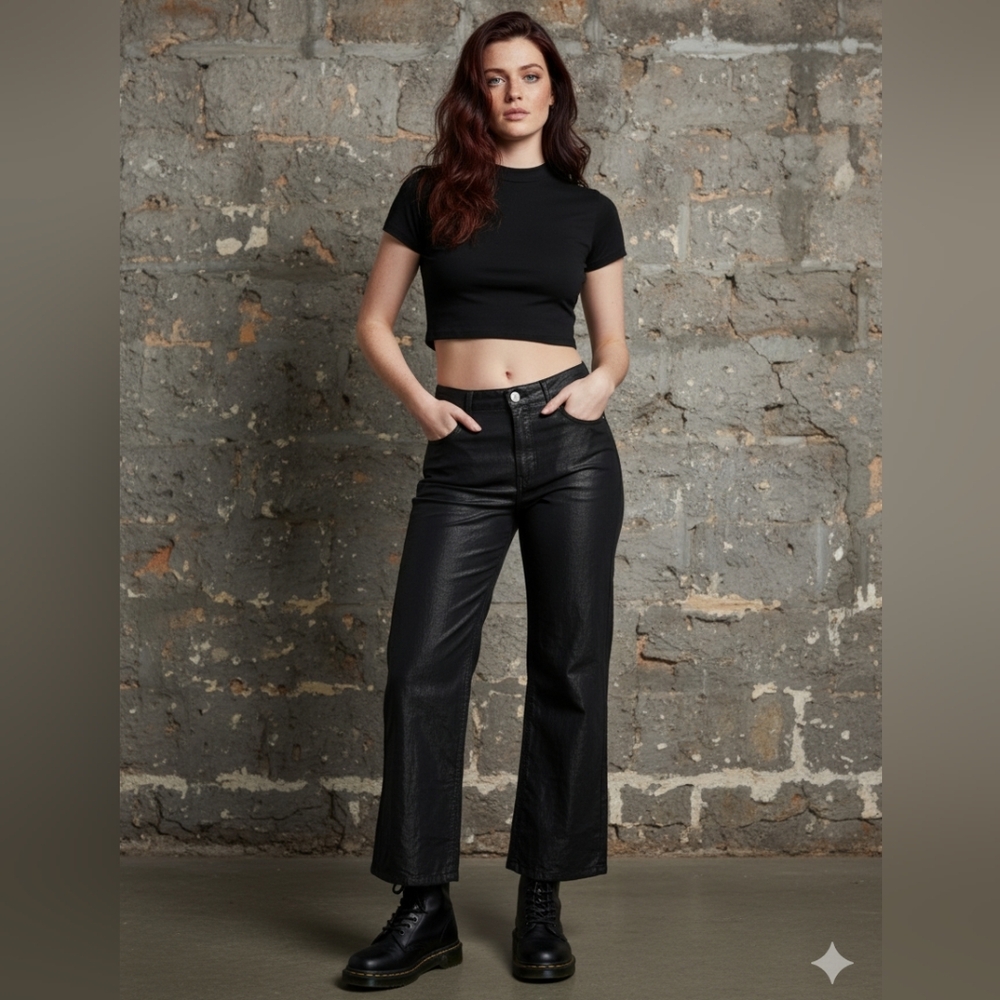 Zara Shine Black Trousers